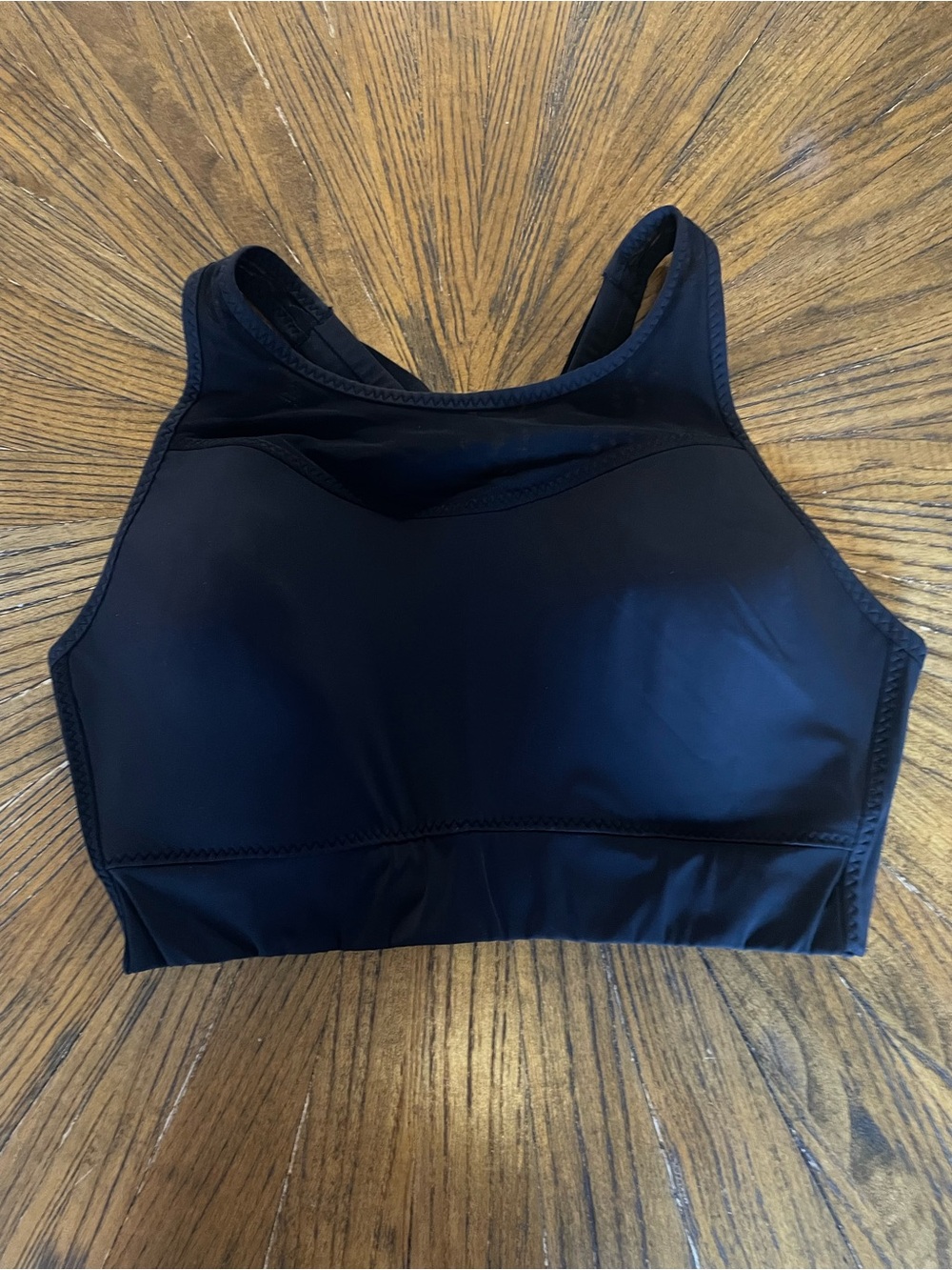 Athleta Black High-Neck Sports Bra with Wide Underband